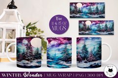 Alcohol Ink Winter Mug Design | Christmas Mug Wrap Product Image 1