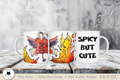 Spicy But Cute | Funny Devil Halloween Mug Wrap Product Image 1
