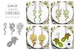 Snake Earrings SVG | Animal Earrings Laser Cut Files Product Image 1