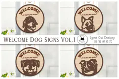 Layered Laser Cut Dog Door Signs | Funny Welcome Signs SVG Product Image 1