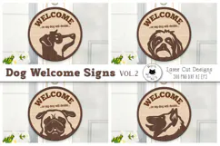 Funny Welcome Dog Signs | Laser Cut Dog Sign SVG Product Image 1