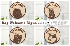 Layered Laser Cut Dog Welcome Signs SVG | Funny Door Signs Product Image 1