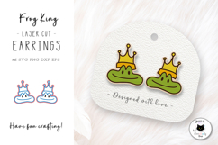 Funny Crown Frog Laser Cut Stud Earring Design Product Image 1