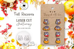 Cute Raccoon Stud Earrings | Autumn Earrings SVG Product Image 1