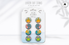 Cute Beach Earrings | Beach Studs Laser Cut Product Image 1