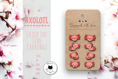 Kawaii Axolotl Stud Earrings | Animal Laser Cut SVG Product Image 1