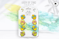 Funny Lemon Earrings | Summer Stud Earrings SVG Product Image 1