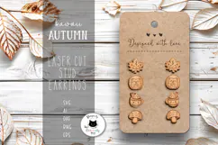 Kawaii Fall Stud Earrings | Cute Autumn Laser Files Product Image 1