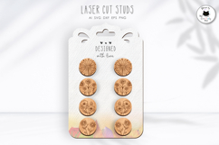 Round Floral Stud Earrings Laser Cut Product Image 1