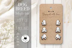 Bedlington Terrier Dog Stud Earrings | Dog Laser Cut SVG Product Image 1