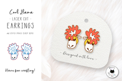 Funny Alpaca Stud Earrings Laser Cut | Llama Earrings SVG Product Image 1