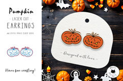 Halloween Pumpkin Stud Earrings Laser Cut Design Product Image 1