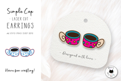 Cute Coffee Cup Laser Cut Stud Earring Design Product Image 1