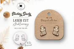 Cute Duck Earrings | Christmas Stud Earrings Laser Cut Product Image 1