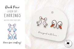 White Duck Stud Earrings Laser Cut SVG Product Image 1