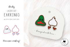 Cute Duck Stud Earrings | Animal Laser Cut SVG Product Image 1