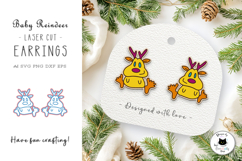 Baby Reindeer Earrings SVG | Cute Christmas Laser Cut File Product Image 1