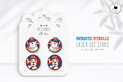 Patriotic Dog Laser Cut Earrings | Pitbull Stud Earrings Product Image 1
