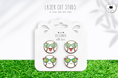 Cute Baseball Stud Earrings Laser Cut Product Image 1