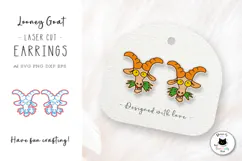 Funny Goat Laser Cut Earrings Design | Farm Animal SVG Product Image 1