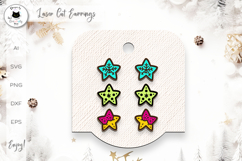 Cute Star Stud Earrings Laser Cut SVG | Celestial Jewelry Product Image 1