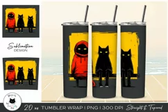 Funny Black Cat Tumbler Design | Cat Tumbler Wrap Product Image 1