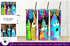 Cute Monster Tumbler Designs | Funny Halloween Tumbler Wraps Product Image 1