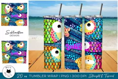 Summer Tumbler Design | Colorful Fish Tumbler Wrap Product Image 1