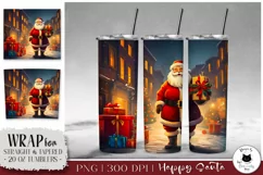 Happy Santa Tumbler Design | Christmas Tumbler Wrap Product Image 1