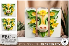 3D Farm Animal Tumbler Wrap | 3D Cow Tumbler Design Product Image 1