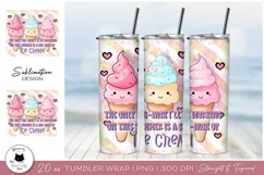 Kawaii Summer Tumbler Design | Cute Ice Cream Sublimation Product Image 1