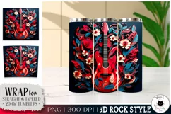 3D Guitar Tumbler Design | Electric Guitar Tumbler Wrap Product Image 1