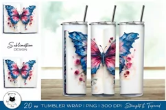 Butterfly Tumbler Sublimation | Book Lover Tumbler Wrap Product Image 1