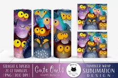 Cute Owl Tumbler Design | Funny Owl Tumbler Wrap Product Image 1