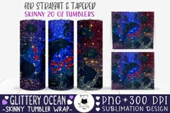 Glittery Summer Tumbler Wrap | Deep Ocean Tumbler Design Product Image 1