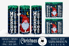 Buffalo Plaid Santa Tumbler Wrap | Christmas Tumbler Design Product Image 1