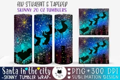 Glittery Christmas Tumbler Wrap | Santa Sleds Tumbler Design Product Image 1