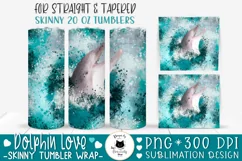 Cute Dolphin Tumbler Wrap | Summer Tumbler Design Product Image 1
