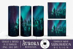 Aurora Borealis Tumbler Design | Winter Tumbler Wrap Product Image 1