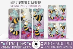 Cute Cartoon Bees Tumbler Design | Funny Bee Tumbler Wrap Product Image 1