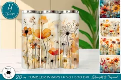 Floral Sublimation Designs | Field Flowers Tumbler Wraps Product Image 1