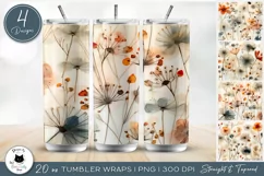 Wildflower Tumbler Designs | Minimalist Floral Tumbler Wraps Product Image 1