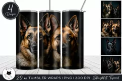 Dog Tumbler Wraps Vol.6 | German Shepherd Dog Tumbler Design Product Image 1