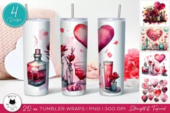 Retro Valentine Tumbler Designs | Hearts Tumbler Wraps Product Image 1