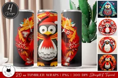 3D Penguin Tumbler Designs | 3D Christmas Tumbler Wraps Product Image 1