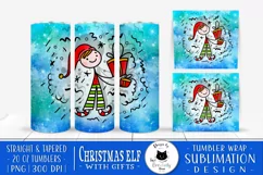 Cute Elf Christmas Tumbler Design | Winter Tumbler Wrap Product Image 1