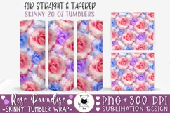 Watercolor Flowers Tumbler Design | Rose Pattern Product Image 1