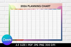 Yearly Wall Planner Template - 2026 Planning Chart Product Image 1