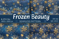 Frozen Beauty/ Winter Art digital papers. Christmas Seamless Product Image 1