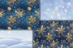 Frozen Beauty/ Winter Art digital papers. Christmas Seamless Product Image 3